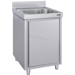 Стол-тумба с мойкой GGM Gastro SSK66BM1#ECO (Inox)