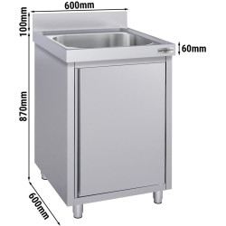 Стол-тумба с мойкой GGM Gastro SSK66BM1#ECO (Inox) Thumb