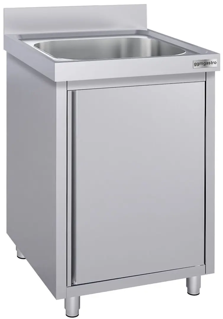 Стол-тумба с мойкой GGM Gastro SSK66BM1#ECO (Inox)