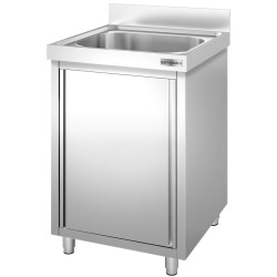 Стол-тумба с мойкой GGM Gastro SSK66BM1 (Inox) Thumb