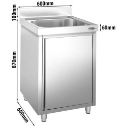 Стол-тумба с мойкой GGM Gastro SSK66BM1 (Inox) Thumb