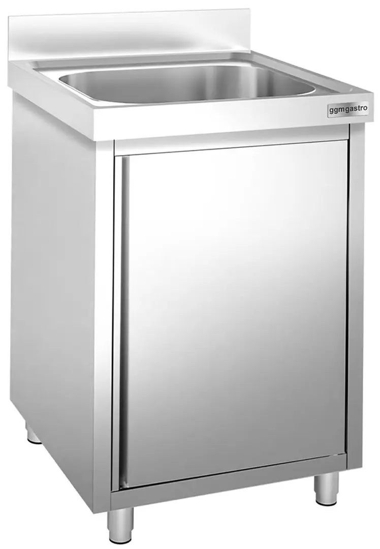 Стол-тумба с мойкой GGM Gastro SSK66BM1 (Inox)