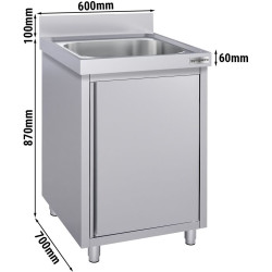 Стол-тумба с мойкой GGM Gastro SSK67BM1#ECO (Inox) Thumb