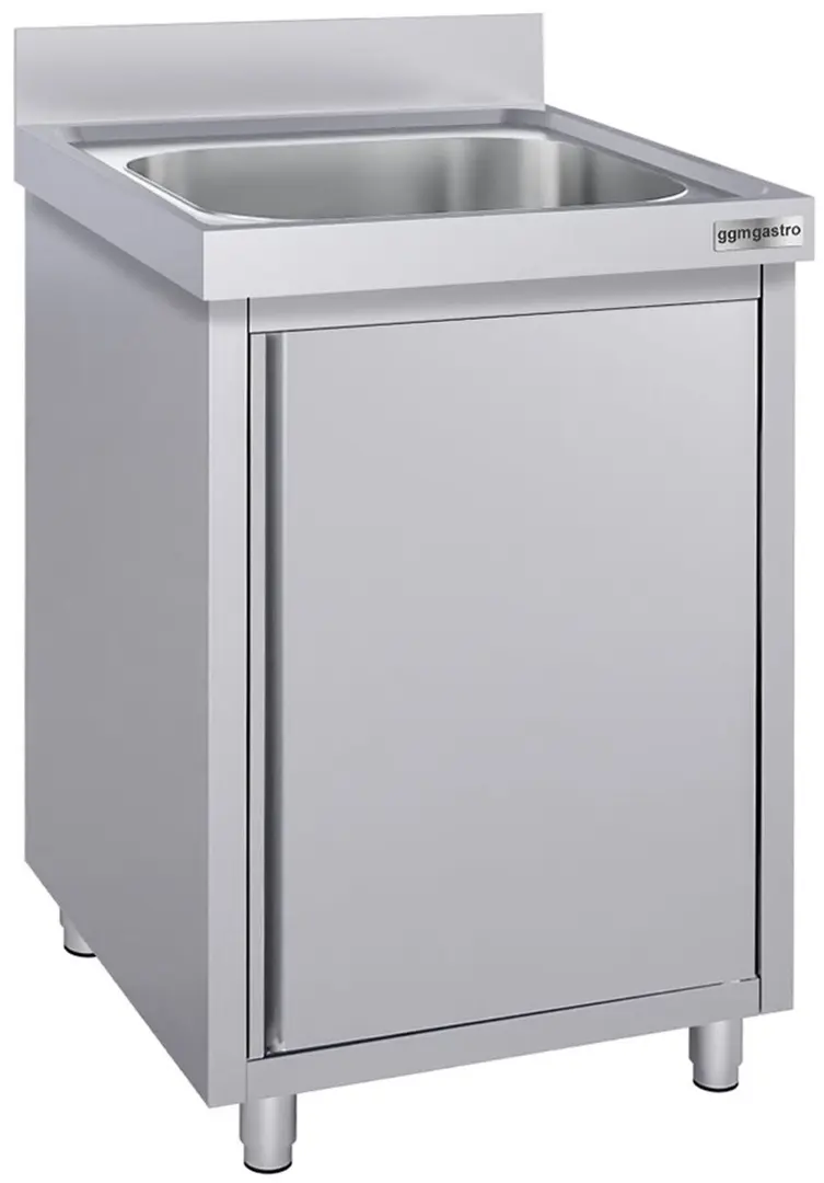 Стол-тумба с мойкой GGM Gastro SSK67BM1#ECO (Inox)