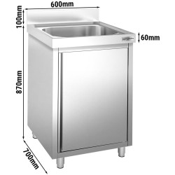Стол-тумба с мойкой GGM Gastro SSK67BM1 (Inox) Thumb