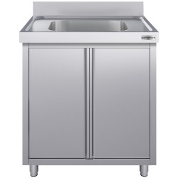 Masa-dulap cu chiuveta GGM Gastro SSK86BM1#ECO (Inox) Thumb