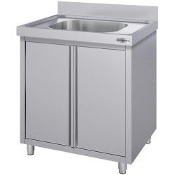 Masa-dulap cu chiuveta GGM Gastro SSK86BM1#ECO (Inox) Thumb