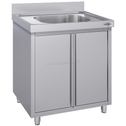 Стол-тумба с мойкой GGM Gastro SSK86BM1#ECO (Inox)