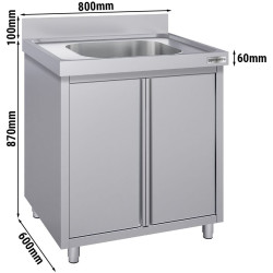 Masa-dulap cu chiuveta GGM Gastro SSK86BM1#ECO (Inox) Thumb