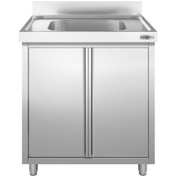 Стол-тумба с мойкой GGM Gastro SSK86BM1 (Inox) Thumb