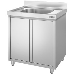 Стол-тумба с мойкой GGM Gastro SSK86BM1 (Inox) Thumb