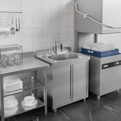 Стол-тумба с мойкой GGM Gastro SSK86BM1 (Inox) Thumb