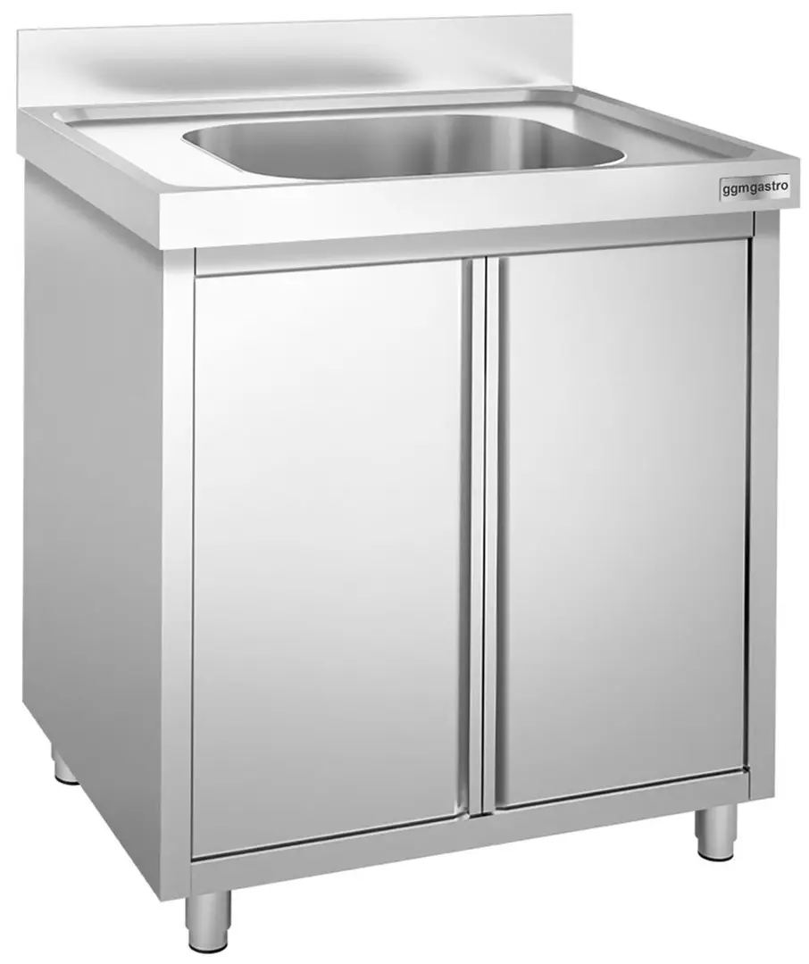 Стол-тумба с мойкой GGM Gastro SSK86BM1 (Inox)