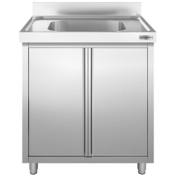 Стол-тумба с мойкой GGM Gastro SSK87BM1 (Inox) Thumb