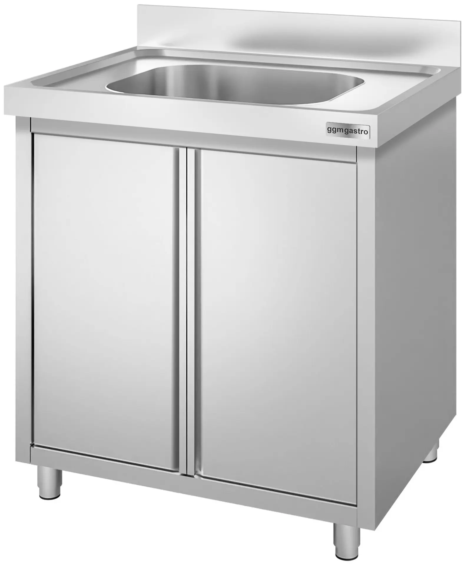 Стол-тумба с мойкой GGM Gastro SSK87BM1 (Inox) - 3