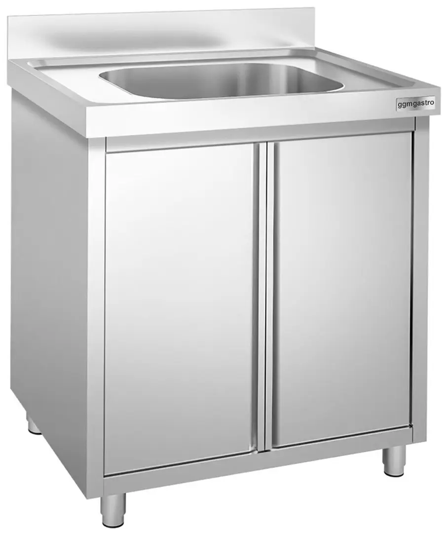 Стол-тумба с мойкой GGM Gastro SSK87BM1 (Inox)