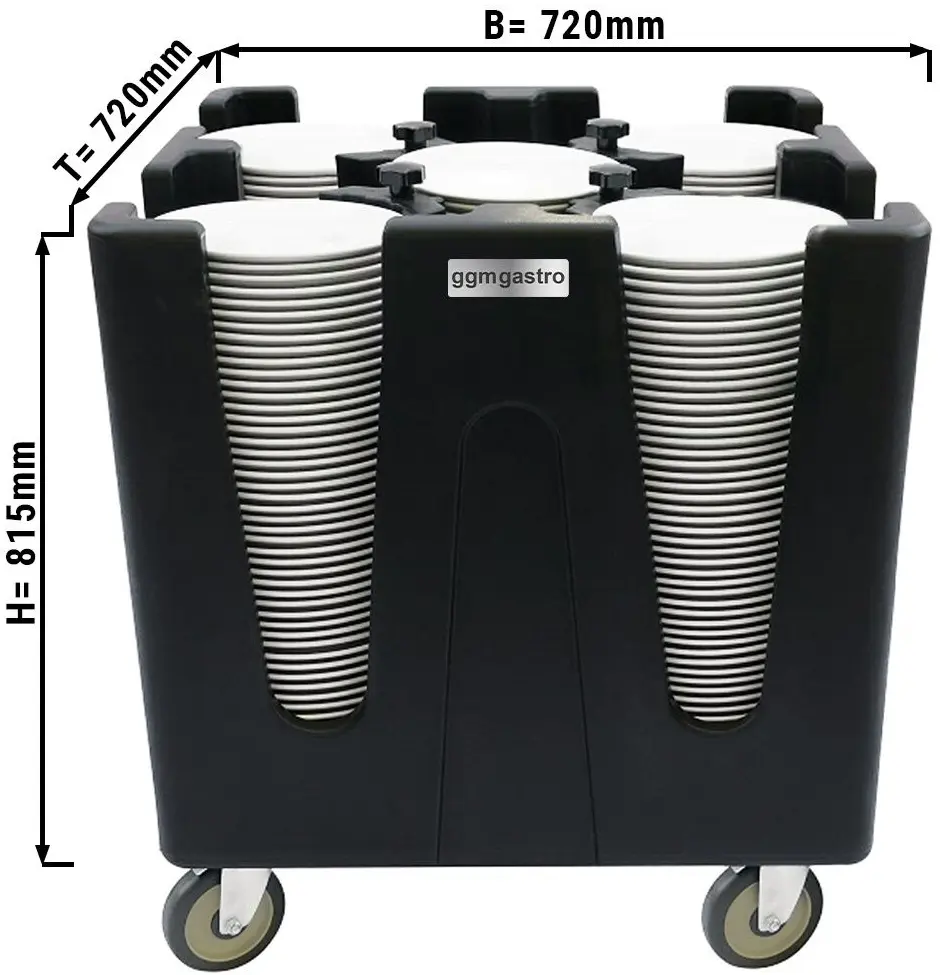 Тележка для транспортировки тарелок GGM Gastro TSRU4 (Black) - 3
