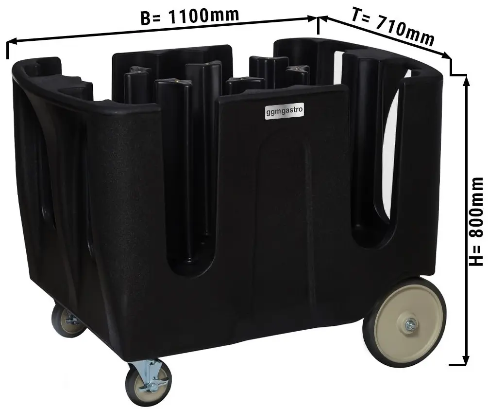 Тележка для транспортировки тарелок GGM Gastro TSRU6 (Black) - 4