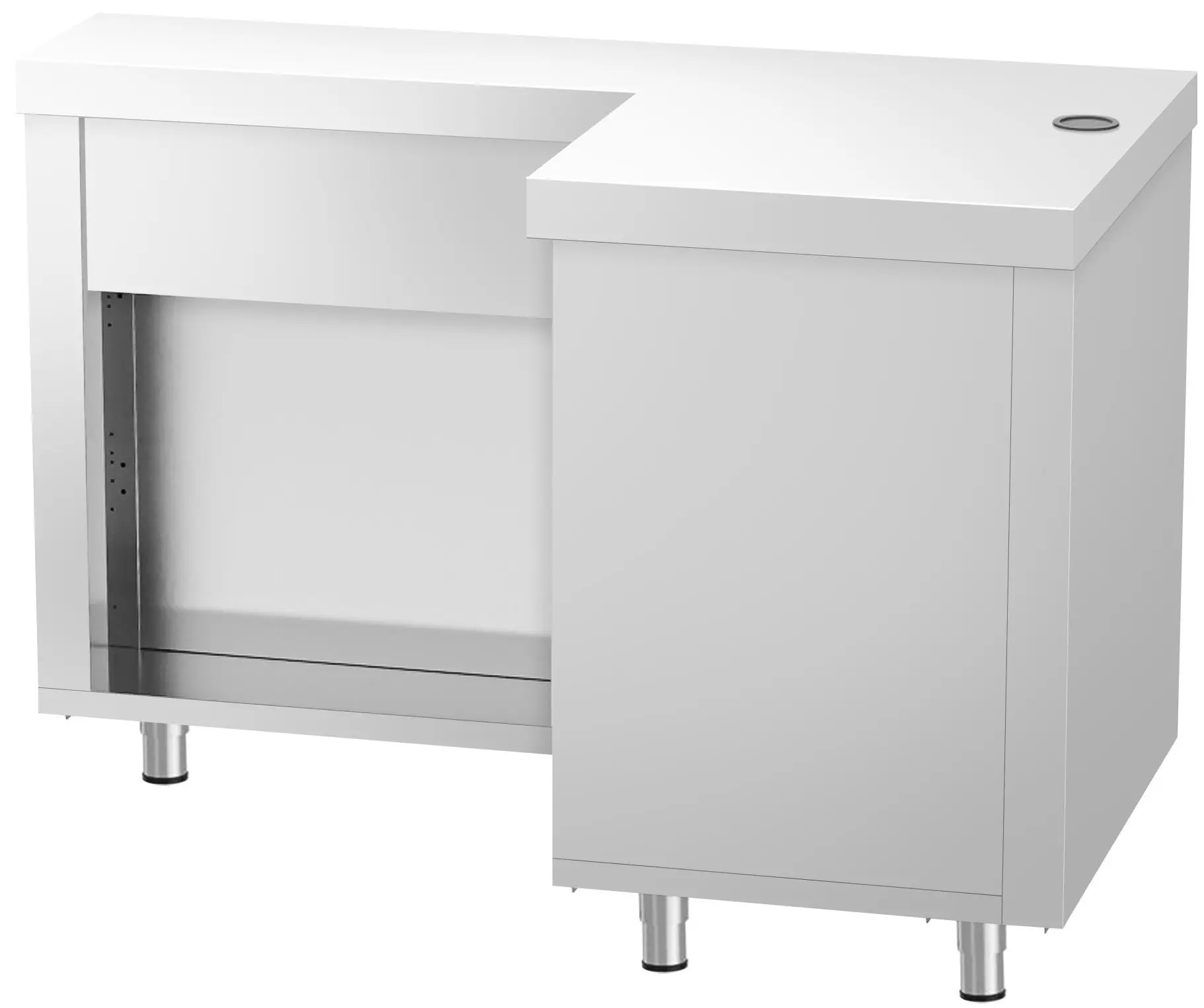 Угловой кассовый прилавок GGM Gastro Kopenhagen BVI800-KL-N (Inox) - 2