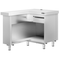 Угловой кассовый прилавок GGM Gastro Kopenhagen BVI800-KL-N (Inox)