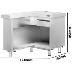 Угловой кассовый прилавок GGM Gastro Kopenhagen BVI800-KL-N (Inox) Thumb