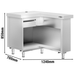Угловой кассовый прилавок GGM Gastro Kopenhagen BVI800-KR-N (Inox) Thumb