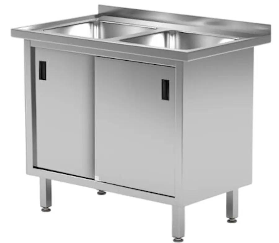 Стол с мойкой и шкафом Hendi Profi Line 813690 (Inox)