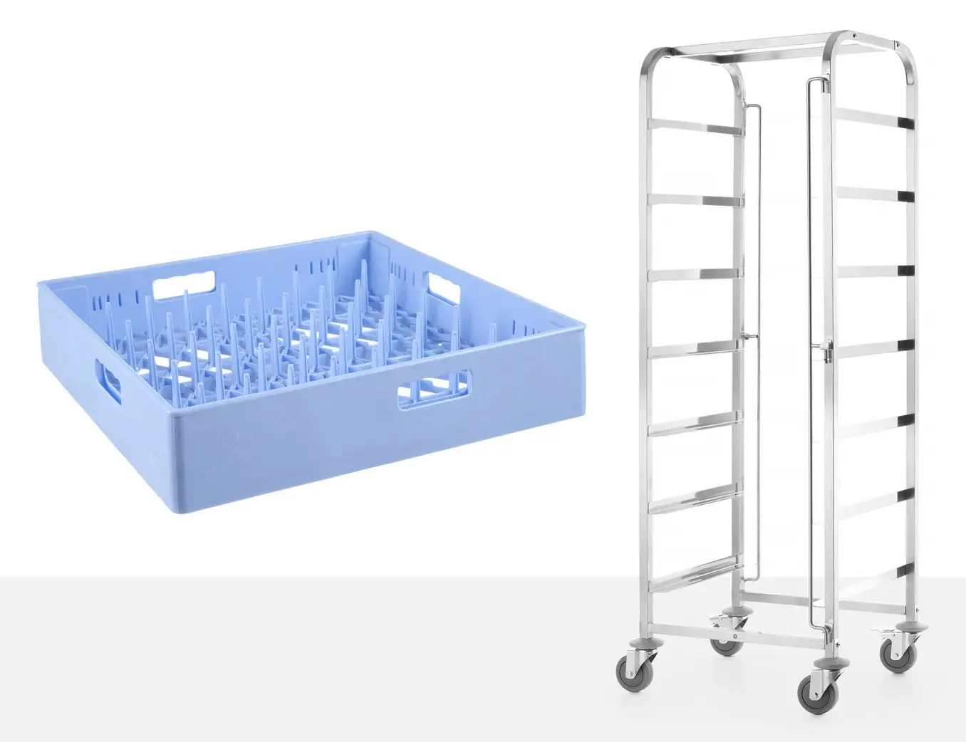 Тележка для перевозки корзин посудомоечных машин Hendi 810583 (Inox) - 3