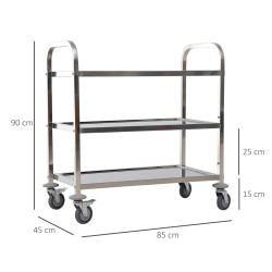 Сервировочная тележка Homcom 801-074 (Inox) Thumb