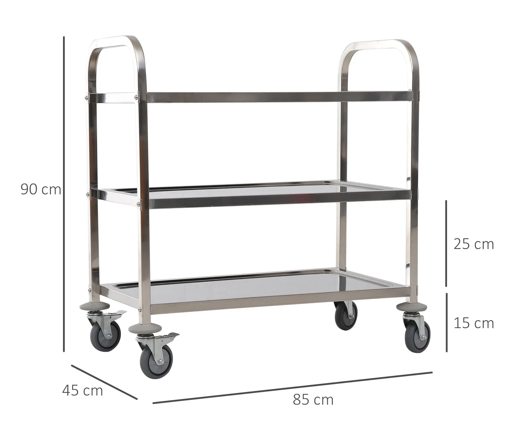 Сервировочная тележка Homcom 801-074 (Inox) - 4