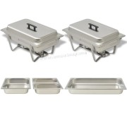 Set recipiente gastronomice pentru incalzirea mancarii VidaXL 50528 (Inox)