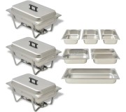 Set recipiente gastronomice pentru incalzirea mancarii VidaXL 50529 (Inox)