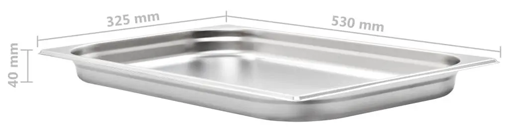 Set de recipiente gastronorm VidaXL 50879 1/1 4pcs (Silver) - 8