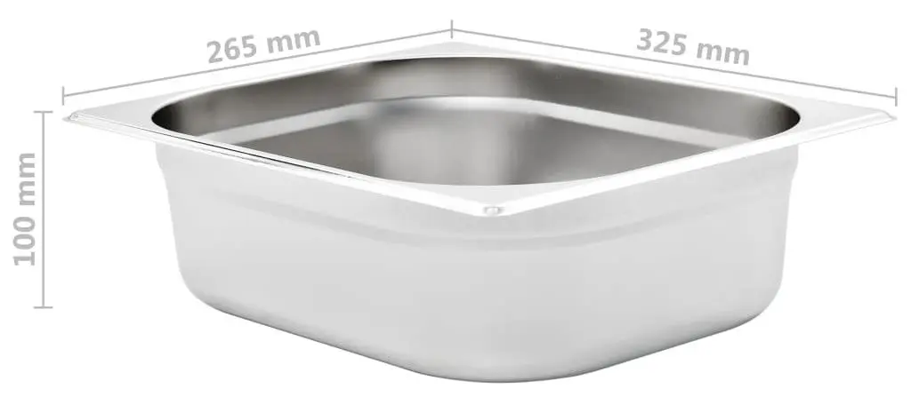 Set de recipiente gastronorm VidaXL 50888 1/2 4pcs (Silver)