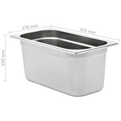 Set de recipiente gastronorm VidaXL 50896 1/3 4pcs (Silver) Thumb