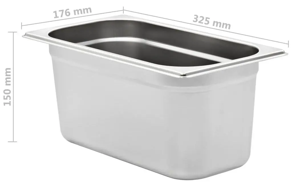 Set de recipiente gastronorm VidaXL 50896 1/3 4pcs (Silver)