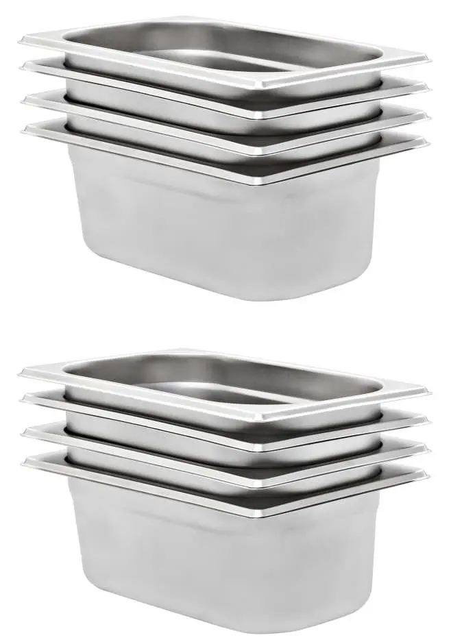 Set de recipiente gastronorm VidaXL 50902 1/4 8pcs (Silver)