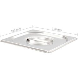 Set capace pentru recipiente gastronormice VidaXL 50910 1/6 8pcs (Silver) Thumb
