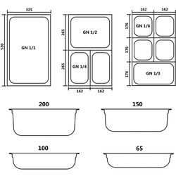 Set capace pentru recipiente gastronormice VidaXL 50910 1/6 8pcs (Silver) Thumb