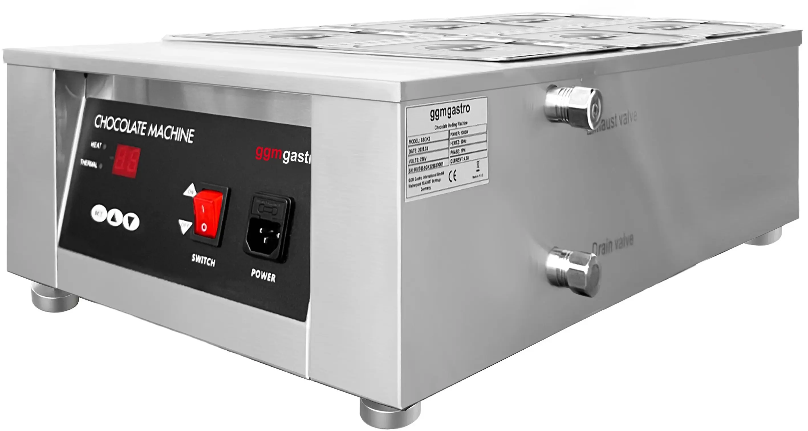 Аппарат для плавления шоколада GGM Gastro SSGK6 (Inox/Black) - 3