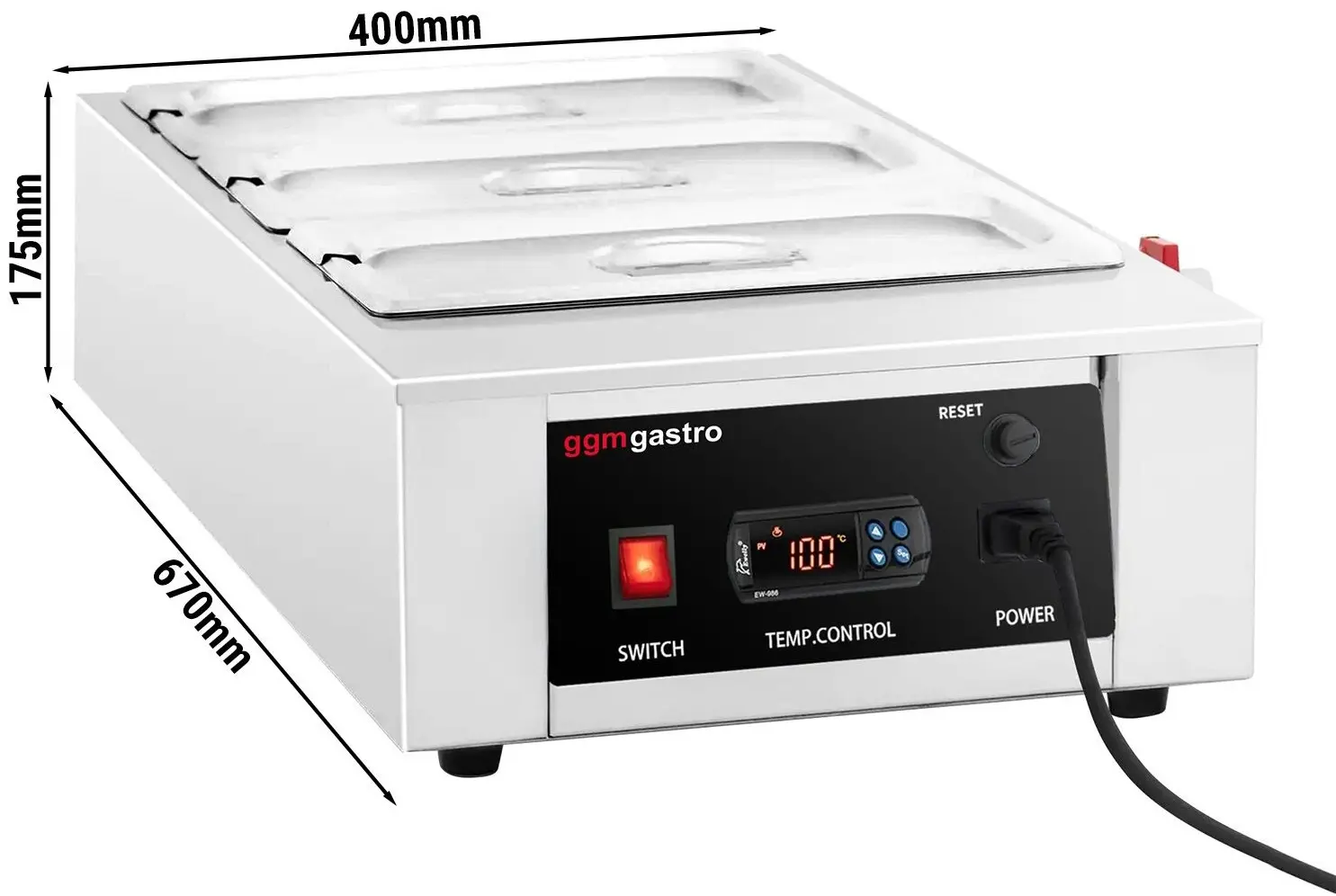 Аппарат для плавления шоколада GGM Gastro SSGN3 (Inox/Black) - 9