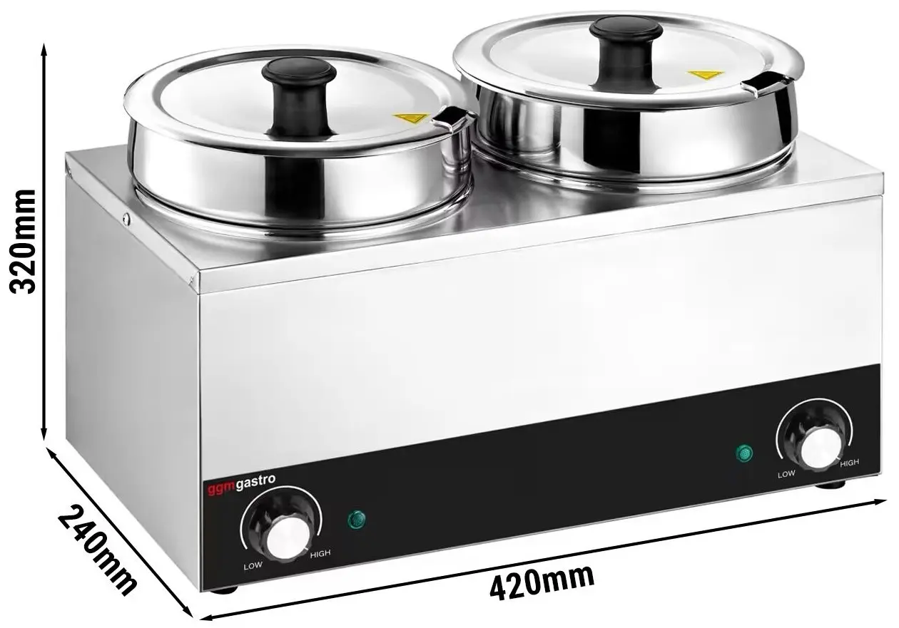 Marmita pentru supe GGM Gastro BHPV35-2 (Inox/Black) - 7