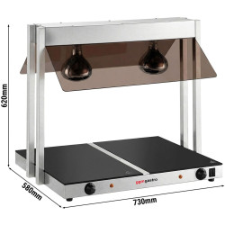 Incalzitor pentru preparate cu lampe calde GGM Gastro WHPWJ756 (Inox/Black) Thumb