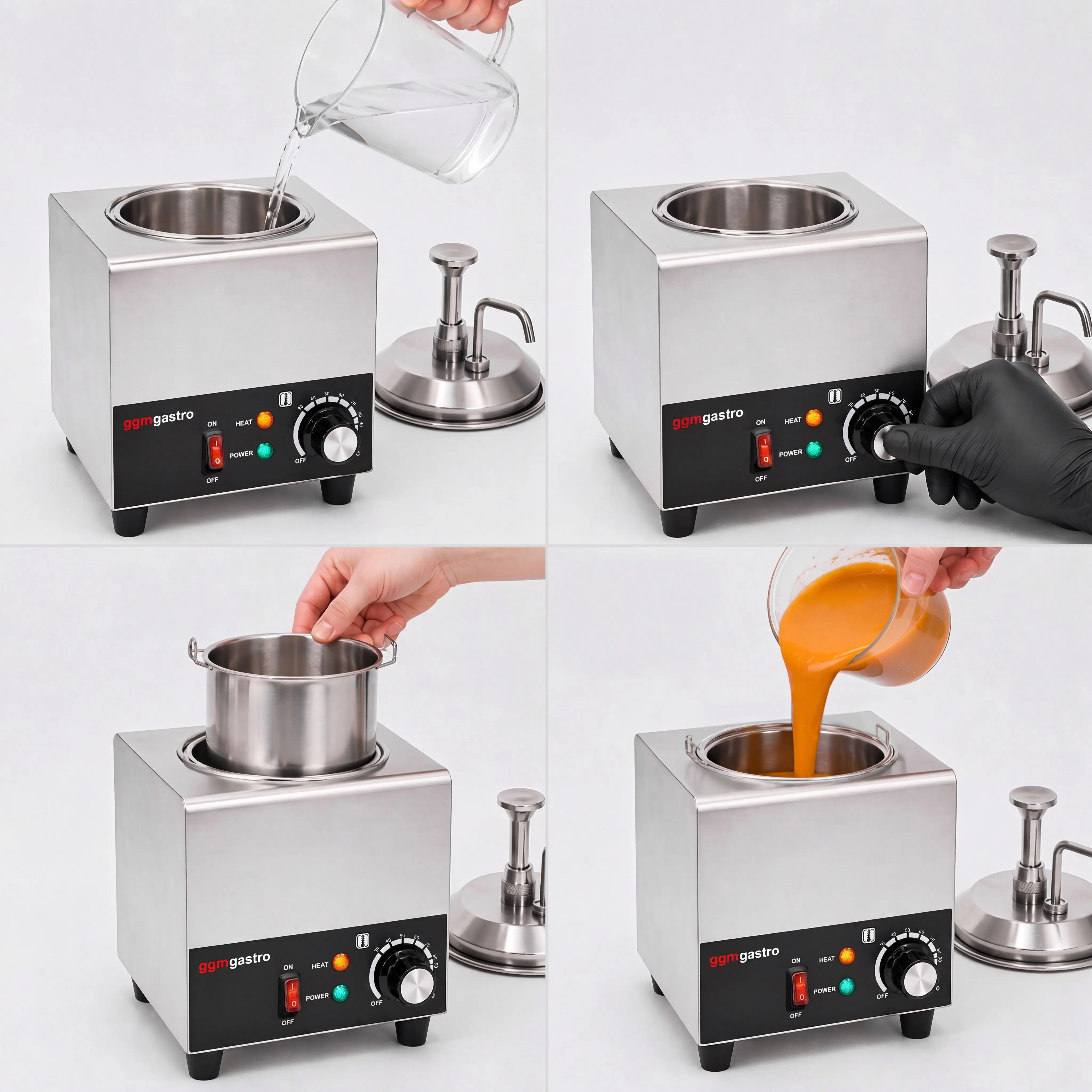 Incalzitor de sos cu dozator GGM Gastro SWM1 (Inox/Black) - 8