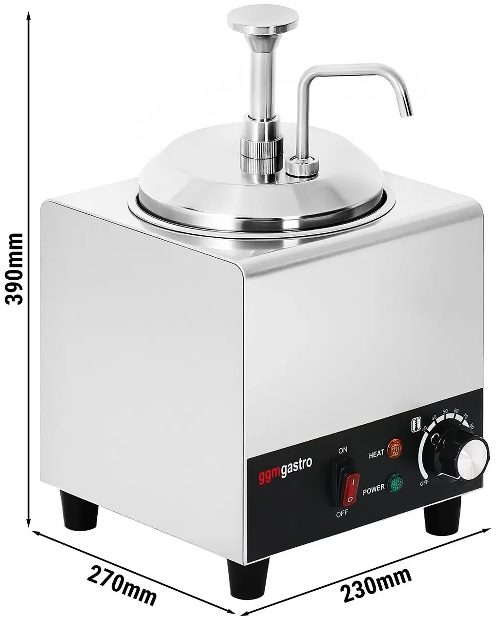 Incalzitor de sos cu dozator GGM Gastro SWM1 (Inox/Black) - 9