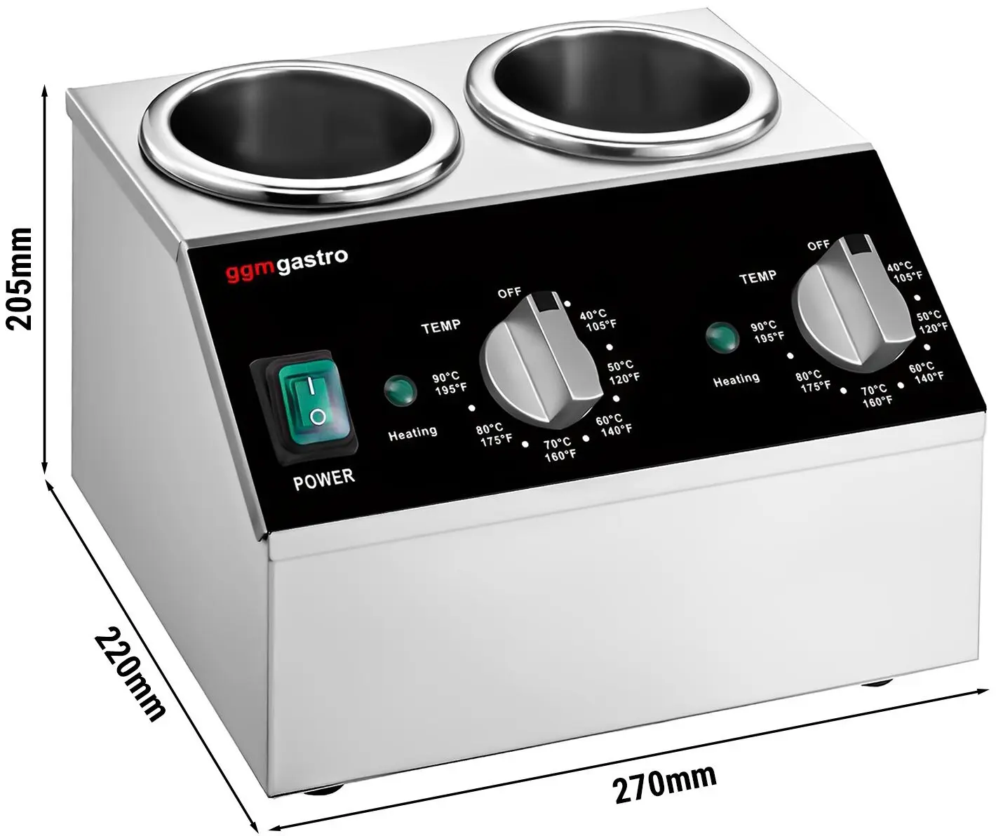 Подогреватель соусов GGM Gastro SSPFR2 (Inox/Black) - 5