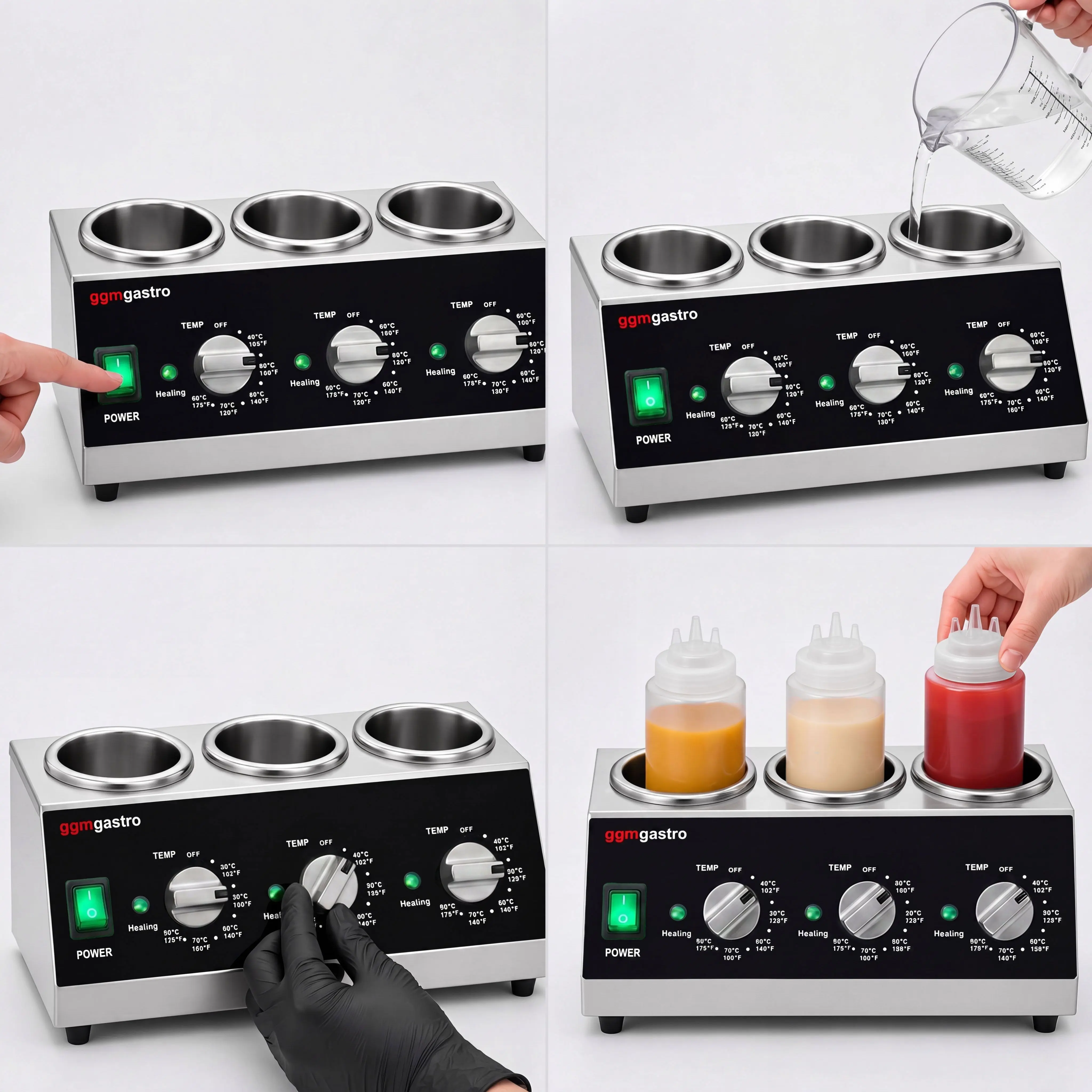 Incalzitor de sosuri GGM Gastro SSPFR3 (Inox/Black) - 4