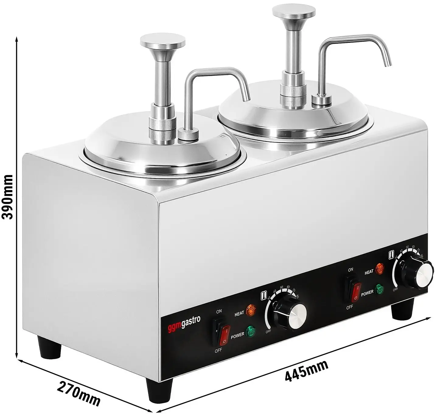 Incalzitor de sosuri cu dozator GGM Gastro SWM2 (Inox/Black) - 9