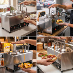Incalzitor de sosuri cu dozator GGM Gastro SWM2 (Inox/Black) Thumb