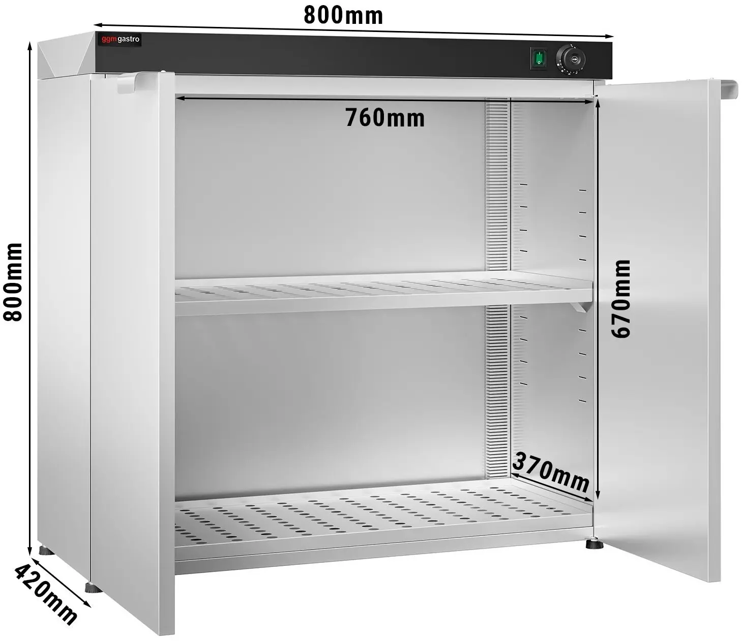 Incalzitor de farfurii GGM Gastro TWK120 (Inox/Black) - 9